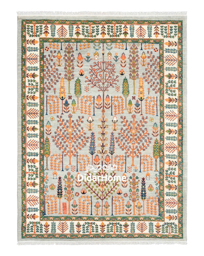 فرش دستباف قشقایی طرح درخت زندگی سه متری
