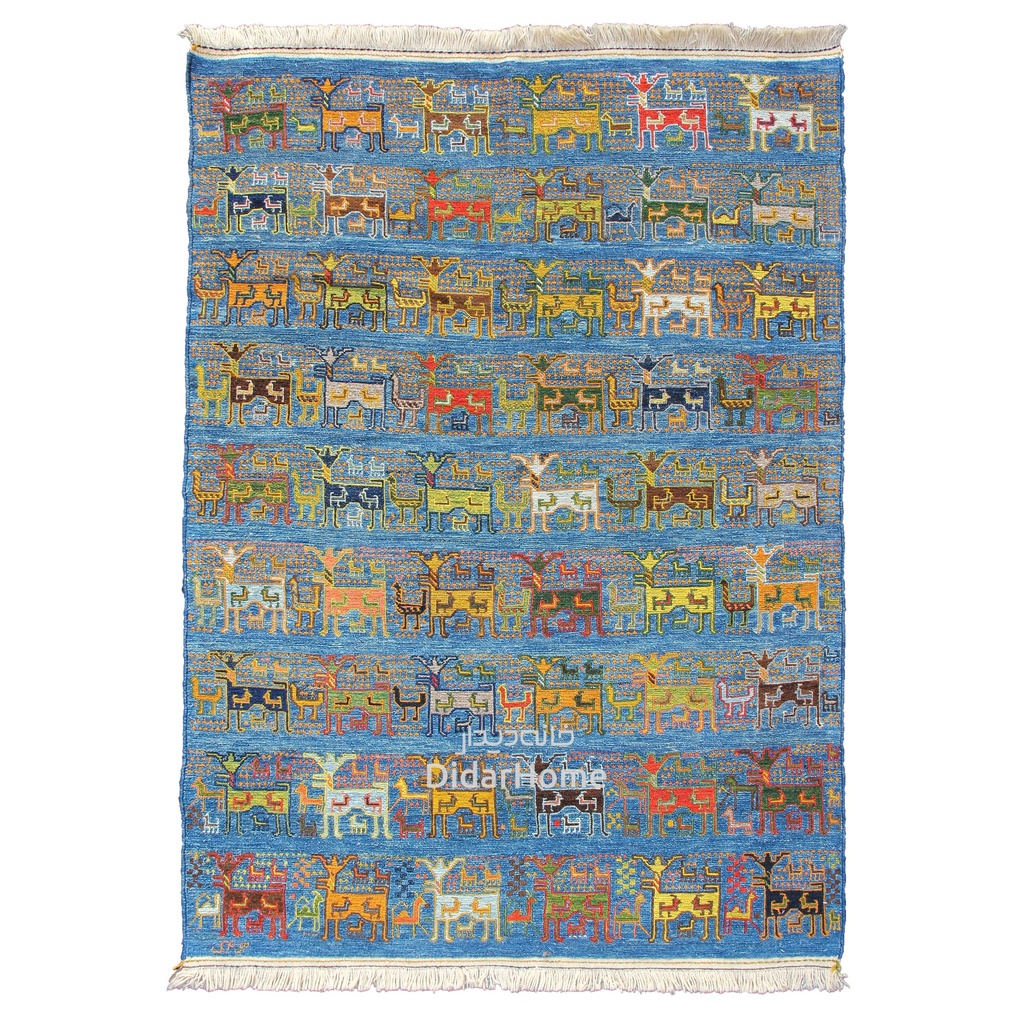 گلیم دستباف قشقایی طرح محرمات ذرع و نیم