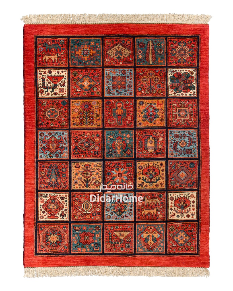 فرش دستباف قشقایی طرح خشتی ذرع و نیم