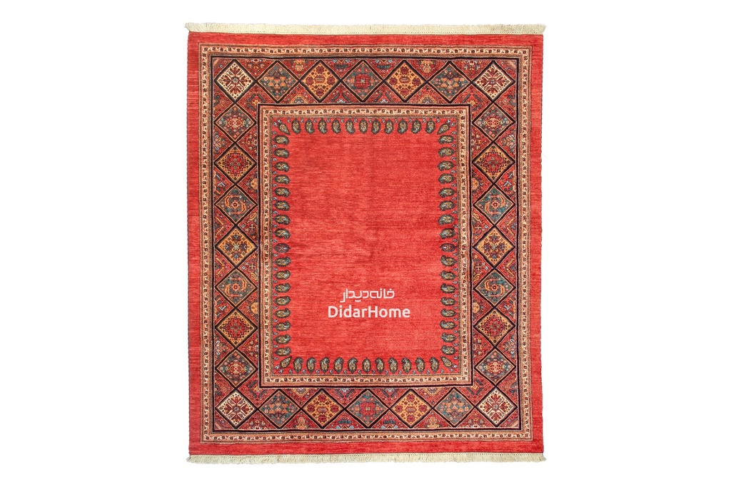 فرش دستباف قشقایی طرح کفساده چهار متری