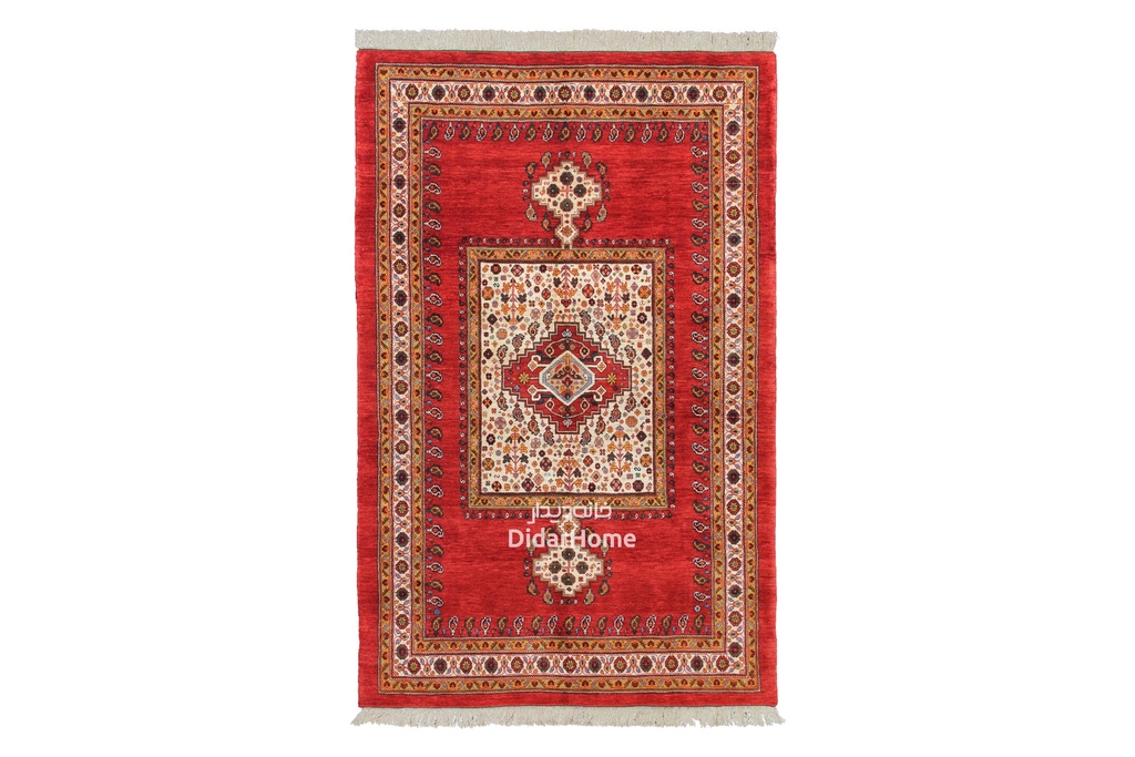 فرش دستباف قشقایی طرح ترنجی چهار متری