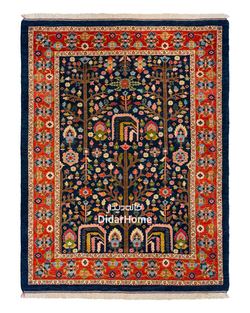 فرش دستباف بختیاری طرح درخت زندگی شش متری