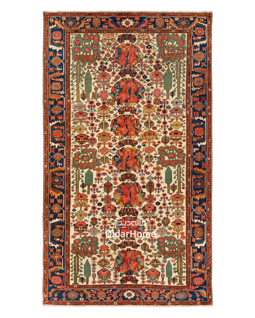 فرش دستباف آنتیک بختیاری طرح ترنجی ۵/۰۹ متری