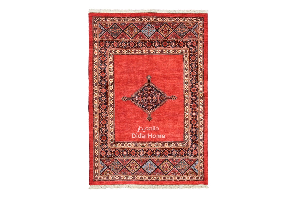 فرش دستباف قشقایی طرح ترنجی چهار متری