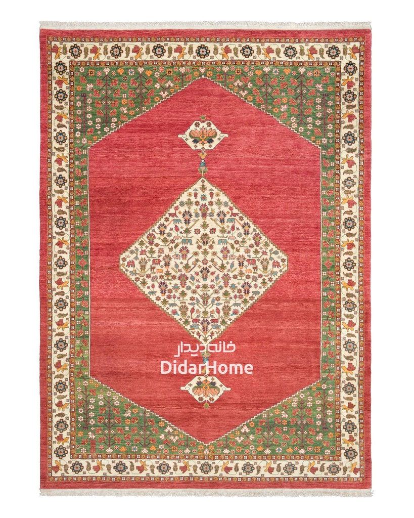 فرش دستباف قشقایی طرح ترنجی ۶/۵۵ متری