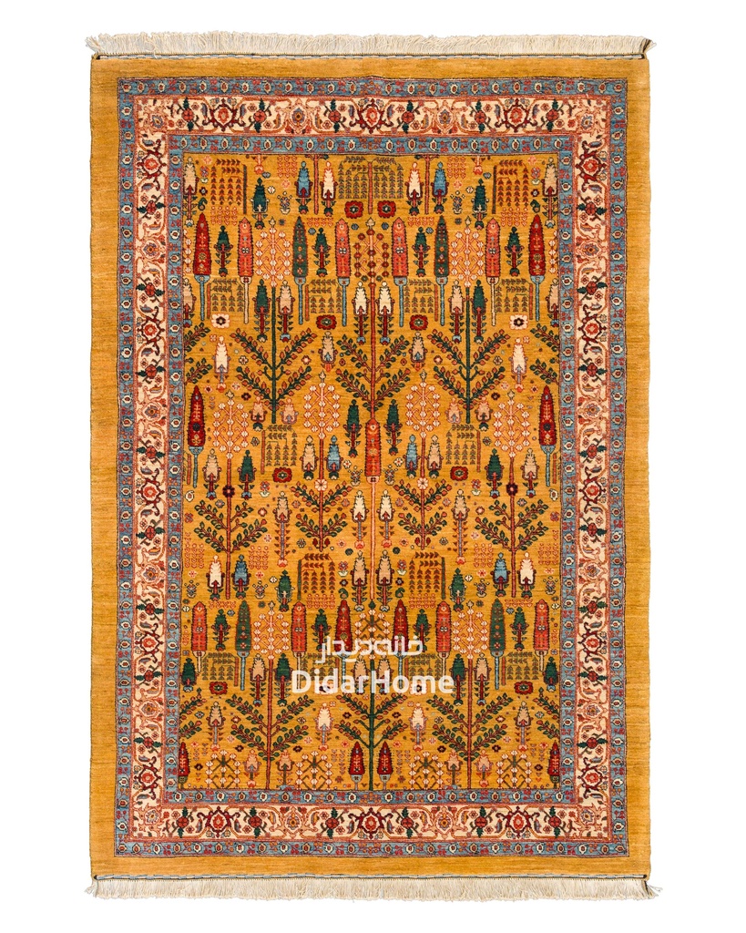 فرش دستباف بیجار طرح درخت زندگی چهار متری