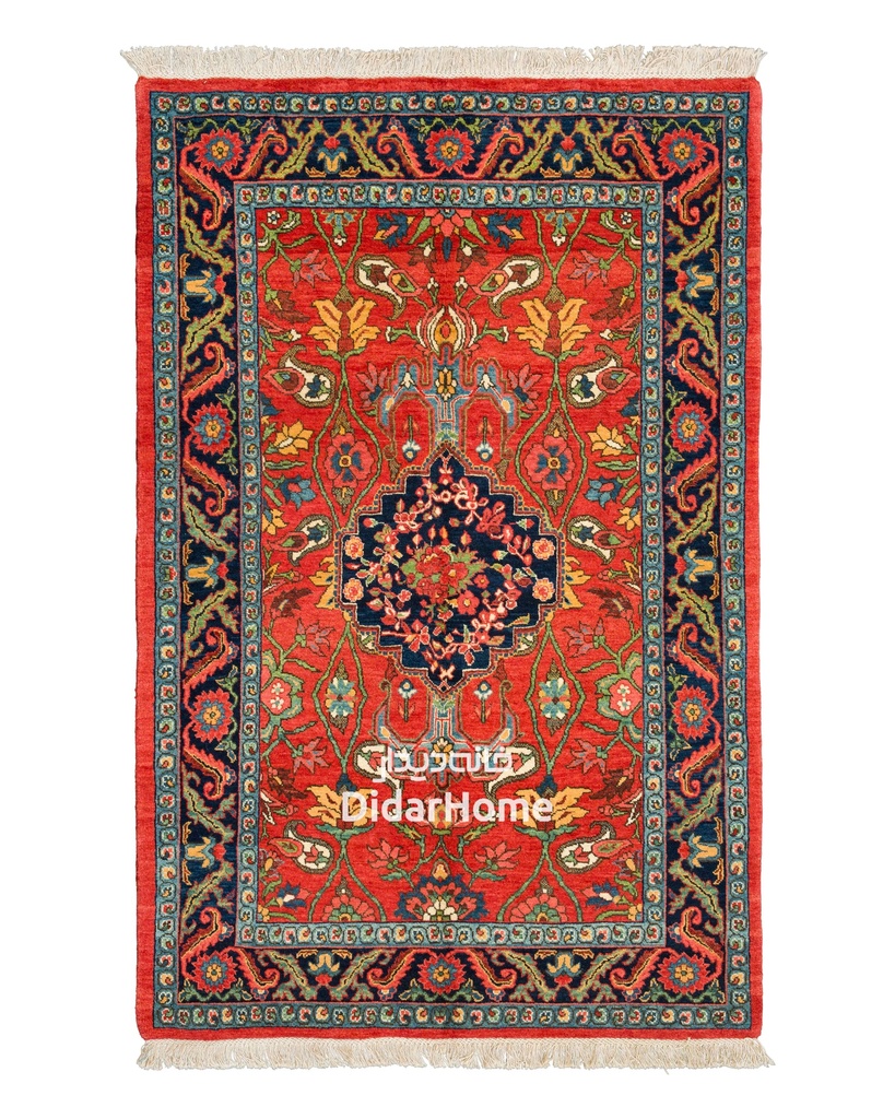 فرش دستباف بیجار طرح ترنجی ریزباف ۱/۹۹ متری