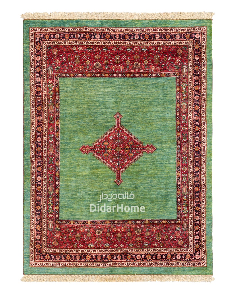 فرش دستباف قشقایی طرح ترنجی سه متری