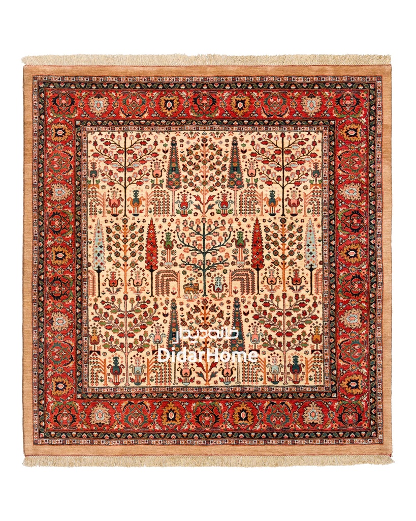 فرش دستباف بیجار طرح درخت زندگی چهار متری