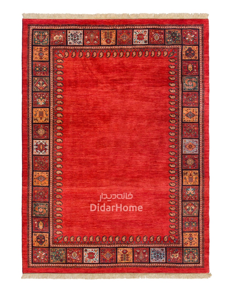 فرش دستباف قشقایی طرح کفساده شش متری