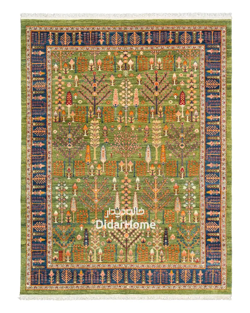 فرش دستباف قشقایی طرح درخت زندگی ۶/۲۱ متری