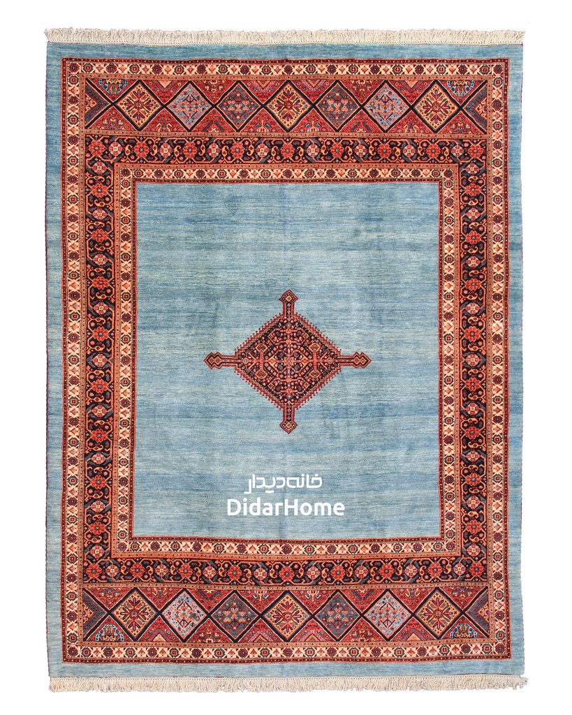 فرش دستباف قشقایی طرح ترنجی شش متری