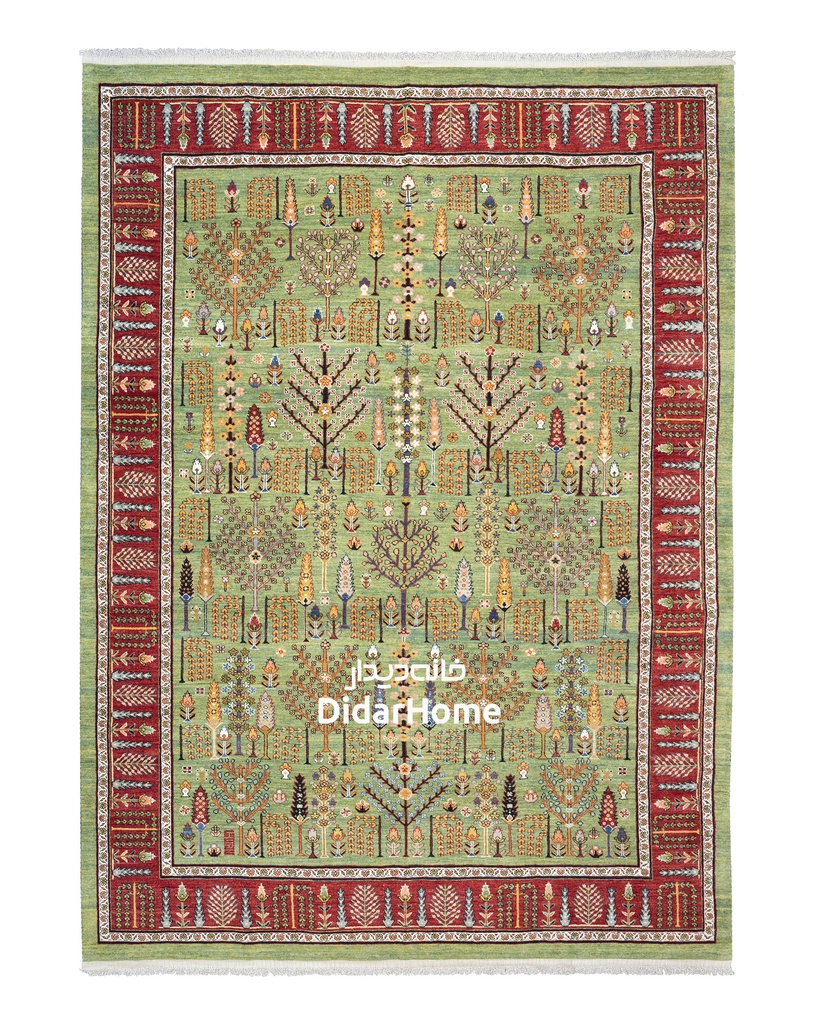 فرش دستباف قشقایی طرح افشان نه متری