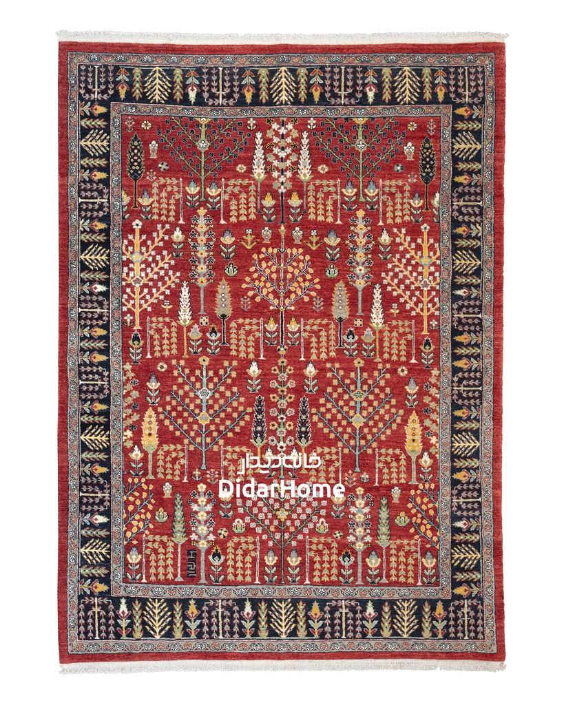 فرش دستباف قشقایی طرح افشان چهار متری