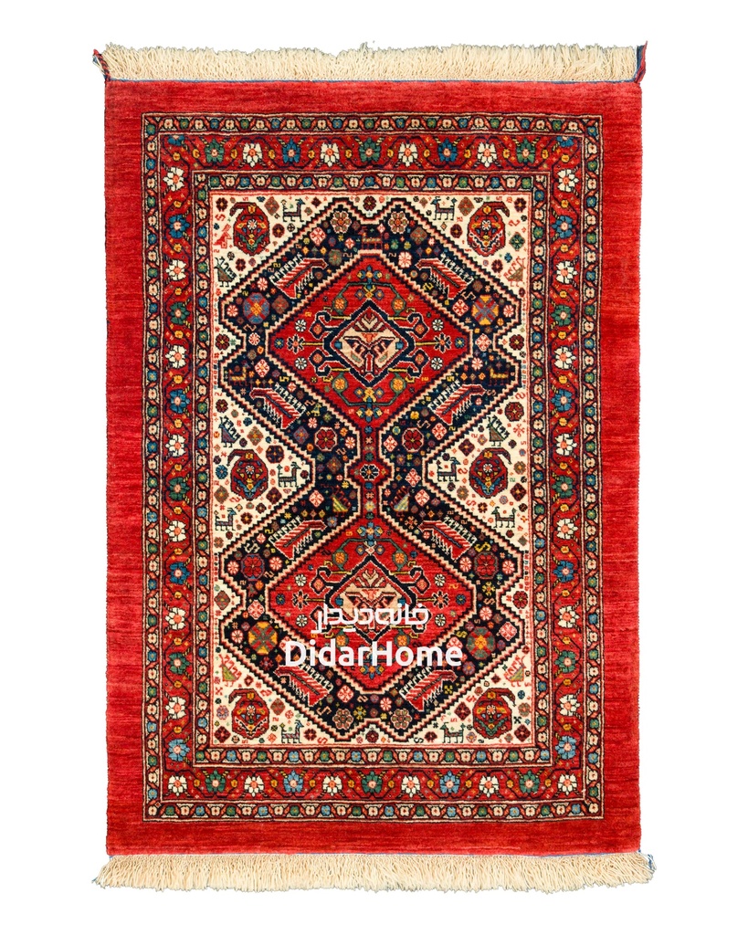 فرش دستباف قشقایی طرح ترنجی ۱/۰۶ متری