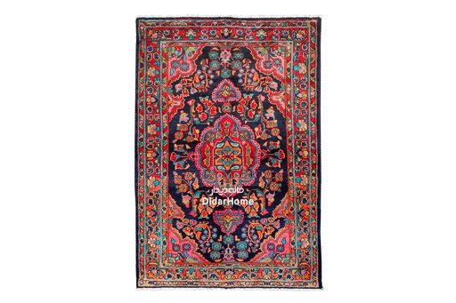 [91019904] فرش دستباف آنتیک همدان طرح ترنجی ذرع و نیم