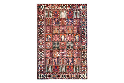 [84060615] فرش دستباف آنتیک بختیاری طرح خشتی شش متری