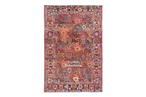 [12030436] فرش دستباف آنتیک بختیاری طرح افشان چهار متری