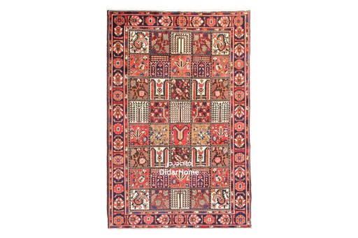 [84060616] فرش دستباف آنتیک بختیاری طرح خشتی شش متری