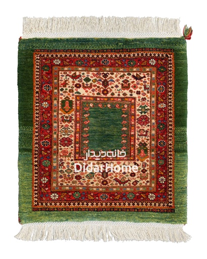 [43014283] فرش دستباف قشقایی طرح کفساده ذرع و نیم