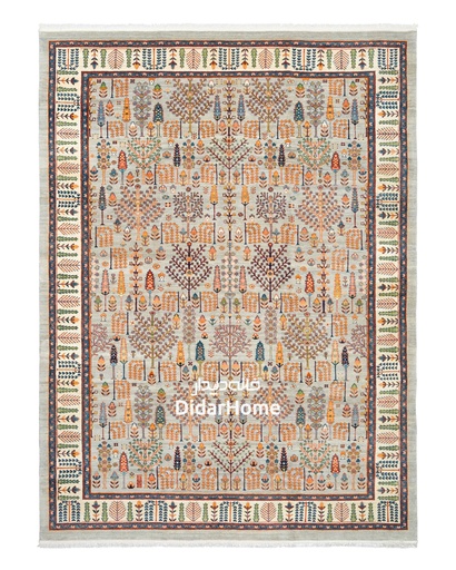 [72122301] فرش دستباف قشقایی طرح درخت زندگی ۱۲/۲۱ متری