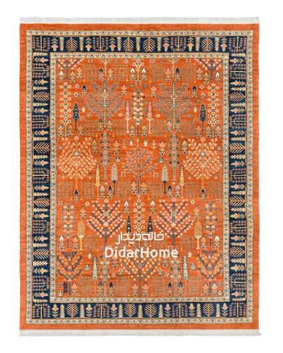 [12062302] فرش دستباف قشقایی طرح درخت زندگی ۶/۲۷ متری