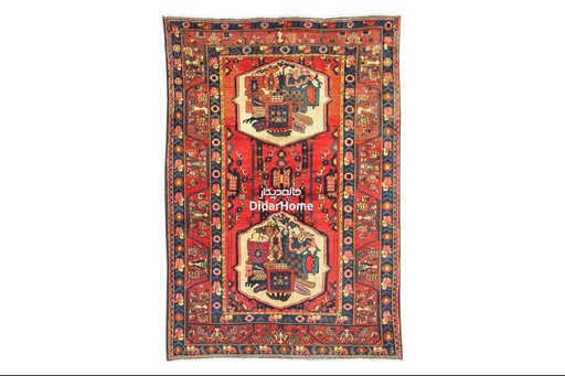 [11020009] فرش دستباف آنتیک بختیاری طرح ترنجی سه متری