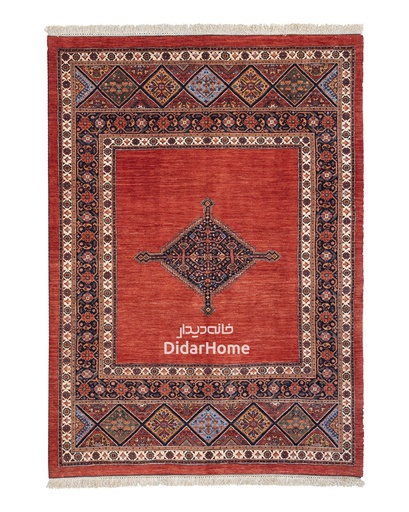 [11047043] فرش دستباف قشقایی طرح ترنجی چهار متری