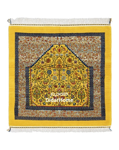 [36010096] فرش دستباف قشقایی طرح محرابی ذرع و نیم