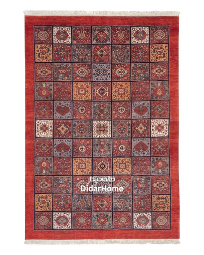 [14056866] فرش دستباف قشقایی طرح خشتی شش متری