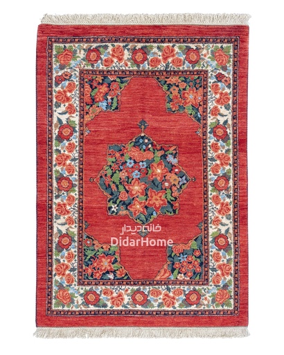 [11017182] فرش دستباف بیجار طرح ترنجی ذرع و نیم