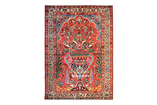 [12031000] فرش دستباف آنتیک بختیاری طرح افشان سه متری